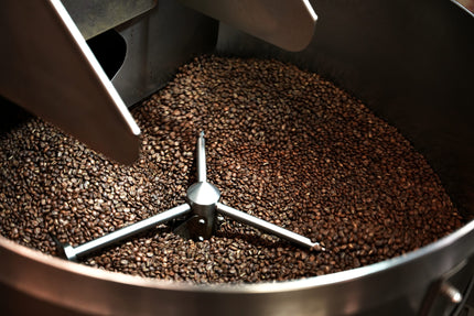 Coffee roasting in the roaster