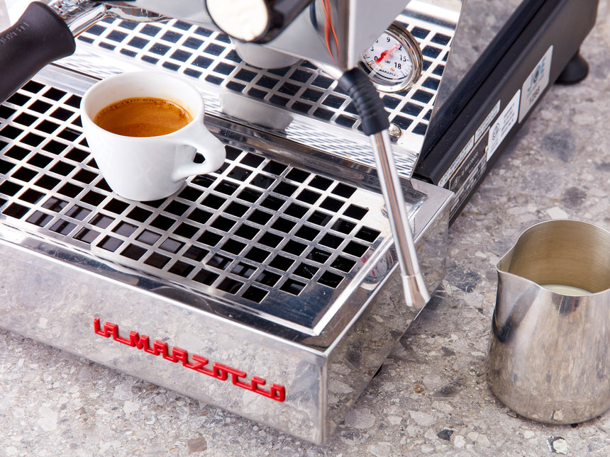 Espresso cup on La Marzocco machine
